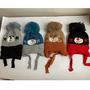 Imagem de Gorro Touca Infantil Fofo Forrado Criança Pompom Frio Bichinho Estrela Bochecha Inverno Unissex