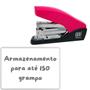 Imagem de Grampeador Pequeno Light Force Yes Rosa 24/6 24/8 com Mola Resistente Retração Automática Escritório