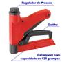 Imagem de Grampeador Rocama 106/R Com Regulador De Pressão Fixação Madeira Marcenaria Tapeçaria + 3500 Grampos