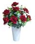 Imagem de (GRANDE) Arranjo Decorativo De Mesa Grande Rosas Vermelhas Aveludadas Vaso de Flores Artificiais
