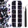 Imagem de Grânulos de Cristal Preto para Unhas - Strass em Resina com Pinça para Aplicação