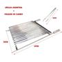 Imagem de Grelha Churrasco Argentina Parrilla 70x50cm Com Pegador Inox