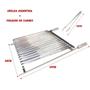 Imagem de Grelha Churrasco Argentina Parrilla 70x60cm Com Pegador Inox