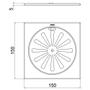 Imagem de Grelha Inox Quadrada com Fecho 150mm Docol