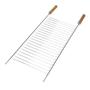 Imagem de Grelha Para Churrasco Simples N2 Mor Aço Cromado 71cm X 30cm Cabo Madeira