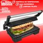 Imagem de Grill Sanduicheira Press 110v Inox Grelhas Duplas Controle de Temperatura Anti-aderente 3 em 1