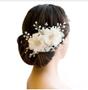 Imagem de Grinalda branca, acessório de cabelo para noiva modelo de flor