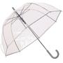Imagem de Guarda Chuva Automático Com Cabo Curvo Sombrinha Transparente E Cinza Fazzoletti