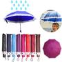 Imagem de Guarda-chuva cabo curto feminino com borda de bolinha