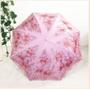 Imagem de Guarda-chuva Honeystore Vintage Lace UV com proteção solar rosa