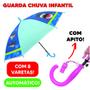 Imagem de Guarda Chuva Infantil Sombrinha Colorido Criança com Apito Automático Reforçado