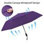 Imagem de Guarda-chuva TradMall Travel 107 cm com ventilação dupla, roxo à prova de vento