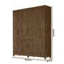 Imagem de Guarda Roupa 165 cm 8 Portas 1 Gaveta Casal Castanho Wood Pilar Shop JM