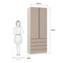 Imagem de Guarda-roupa 2 Portas 90 Cm Legno Crema Com Connect