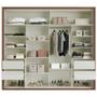Imagem de Guarda-Roupa 2 Portas de Correr 4 Gavetas 10 Prateleiras Espelhado Ripado Nobre/Off White - Dalla Costa