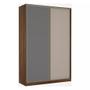 Imagem de Guarda Roupa 2 Portas de Correr Alumínio Inox com Vidro Reflecta Prata 159 cm Prime Luciane Móveis