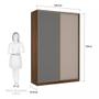 Imagem de Guarda Roupa 2 Portas de Correr Alumínio Inox com Vidro Reflecta Prata 159 cm Prime Luciane Móveis