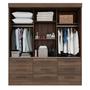 Imagem de Guarda-Roupa 3 Portas 9 Gavetas com Espelho Florença Espresso Móveis