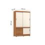 Imagem de Guarda Roupa 3 Portas e 2 Gavetas c/ Pé Estilo II Flex Amendola/Amendola ou Off White - Demóbile