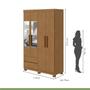 Imagem de Guarda-roupa 4 Portas 2 Gavetas Zeus com Espelho e com Pés