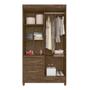 Imagem de Guarda Roupa 4 Portas com Espelho Madri Castanho Wood 852331 Moval