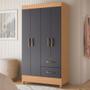 Guarda Roupa 4 Portas Roma Freijó Titanium - Mais de Casa Imagem de Guarda Roupa 4 Portas Roma Freijó Titanium