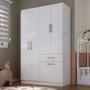 Imagem de Guarda-Roupa 5 Portas 1 Gaveta Trento Multimóveis CR4155 Branco/Rosa/Azul