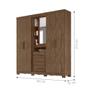 Imagem de Guarda Roupa 5 Portas Milford Com Espelho Castanho Wood