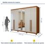 Imagem de Guarda-roupa 6 Portas 4 Gavetas Bertha com Espelho e com Pés
