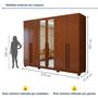 Imagem de Guarda-roupa 6 Portas 4 Gavetas Bertha com Espelho e com Pés
