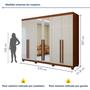 Imagem de Guarda-roupa 6 Portas 4 Gavetas Bertha com Espelho e com Pés