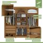 Imagem de Guarda-roupa 6 Portas 5 Gavetas Áries com Espelho e com Pés