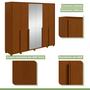 Imagem de Guarda-roupa 6 Portas 6 Gavetas 100% Mdf Imperatore com Espelho e com Pés