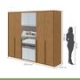 Imagem de Guarda-roupa 6 Portas 6 Gavetas 100% Mdf Imperatore com Espelho