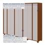 Imagem de Guarda-roupa 8 Portas 6 Gavetas 100% Mdf com Pés Ergon