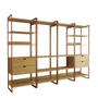Imagem de Guarda Roupa Aberto Industrial Casal Modulado Completo Canela Cabideiro com Gavetas Base Cobre