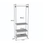 Imagem de Guarda Roupa Aberto Industrial Casal Modulado Completo Canela Cabideiro com Gavetas Base Cobre