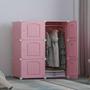 Imagem de Guarda roupa armario cabideiro 6 portas arara organizador portatil modular rosa luxo