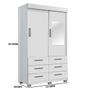 Imagem de Guarda Roupa Buzios 120cm 2 Portas de Correr 6 Gavetas Cor Branco - Rud Rack