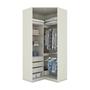 Imagem de Guarda Roupa Canto Closet Modulado 2 Portas 3 Gavetas com Espelho Predileto Henn