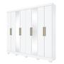 Imagem de Guarda Roupa Casal 08 Portas 4 Gavetas Com Espelho Cancun Casa 812 Branco