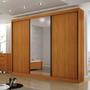 Imagem de Guarda-Roupa Casal 100% MDF  3 Portas com Espelho Central 6 Gavetas San Marino Leifer Móveis Cinamomo