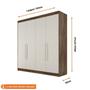 Imagem de Guarda-Roupa Casal 100% Mdf 4 Portas 3 Gavetas Nichos Nantes Europa Braúna/Off White - MOVEIS EUROPA