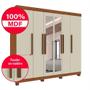 Imagem de Guarda-Roupa Casal 100% Mdf 6 Portas Com Espelho 4 Gavetas Londres Prime Imop Cinamomo/Off-White