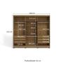 Imagem de Guarda-Roupa Casal 100% MDF Kappesberg c/Pés e 6 Espelhos 3 Portas de Correr 6 Gavetas Nogueira