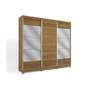 Imagem de Guarda-Roupa Casal 100% MDF Kappesberg c/Pés e 6 Espelhos 3 Portas de Correr 6 Gavetas Nogueira
