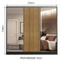 Imagem de Guarda Roupa Casal 100% MDF Madesa Royale 3 Portas de Correr com Espelhos - Preto/Rustic