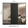 Imagem de Guarda Roupa Casal 100% MDF Madesa Royale 3 Portas de Correr com Espelhos - Preto