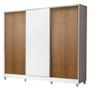 Imagem de Guarda Roupa Casal 100% MDF Madesa Royale 3 Portas de Correr com Pés - Branco/Rustic/Branco