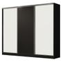 Imagem de Guarda Roupa Casal 100% MDF Madesa Royale 3 Portas de Correr - Preto/Branco/Preto